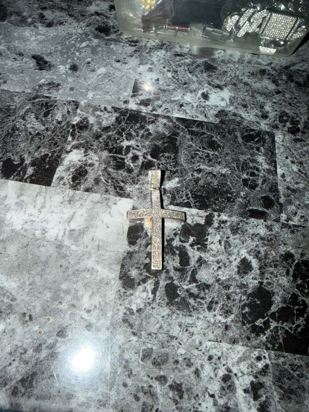 Itshot.com Cross Pendant with Diamonds 1.85ctw Sterling Silver Large 2.25 Inch